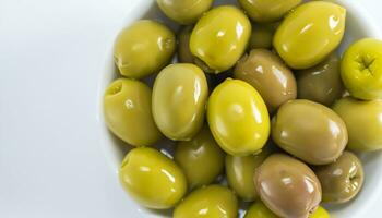 olive per scrosciante extra vergine oliva olio. Salute cibo composizione. ai generato foto