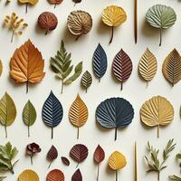 autunno le foglie senza soluzione di continuità modello, creato con generativo ai foto