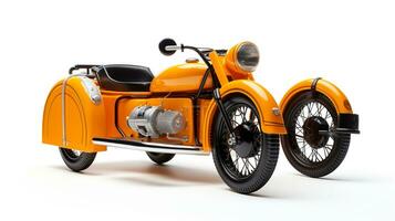 visualizzazione un' 3d miniatura motociclo sidecar. generativo ai foto