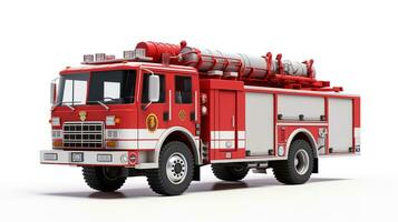 visualizzazione un' 3d miniatura camion dei pompieri. generativo ai foto