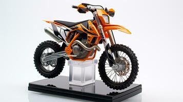 visualizzazione un' 3d miniatura doppio sport motociclo. generativo ai foto