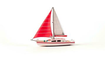 visualizzazione un' 3d miniatura catamarano. generativo ai foto