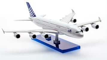 visualizzazione un' 3d miniatura airbus a380. generativo ai foto