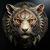 realistico 3d tigre testa illustrazione ai foto