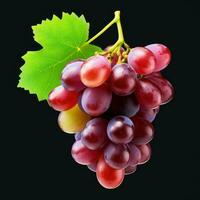 fresco uva grappolo con foglie, generativo ai foto