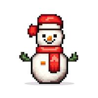 semplice cartone animato pixel arte Natale pupazzo di neve alto qualità ai generato Immagine foto