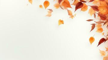 colorato autunno le foglie con un' vuoto la zona nel il mezzo, nel il stile di minimalista sfondi foto