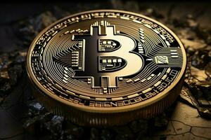 imperfetto virtuale bitcoin moneta echi digitale valute esistenza in mezzo imperfezioni ai generato foto