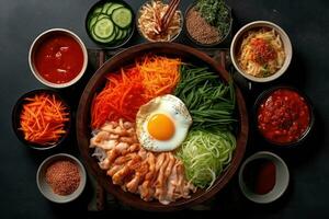 iper realistico qualità di bibim guksu ai generato foto