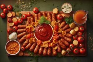 iper realistico qualità di Tedesco currywurst ai generato foto