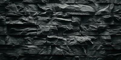ai generato. ai generativo. nero grigio brock roccia marmo pietra parete decorazione sfondo. grafico arte foto