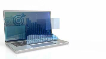il grafico su taccuino per attività commerciale concetto 3d interpretazione foto