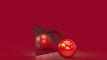 il Cina bandiera e grafico per attività commerciale concetto 3d interpretazione foto