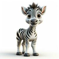 3d cartone animato carino zebra ai foto