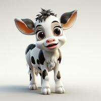 3d cartone animato carino mucca ai foto