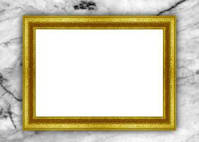 d'oro immagine telaio isolato su marmo sfondo foto