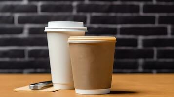 Due tazze di caffè modello. generativo ai foto