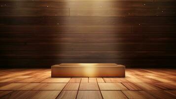 vuoto di legno podio con di legno sfondo foto