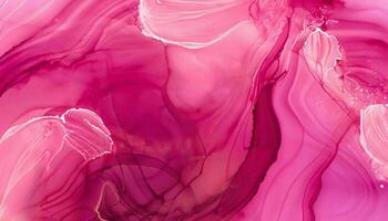 generato da AI, astratto sfondo di rosa acrilico dipingere nel acquerello stile. liquido marmo struttura foto