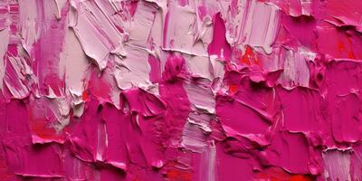 generativo ai, avvicinamento di impasto astratto ruvido Viva magenta colore arte pittura struttura foto