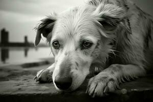 nero e bianca cane fotografie vividamente depict tailandesi tropicale depressione ai generato