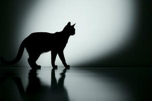 muri ombra arte, 3d gatti grazia elegantemente catturato e reso ai generato foto
