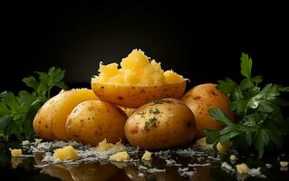 fotografia di crudo bollito patate, generativo di ai foto