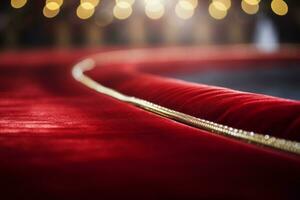 il affascinante Ingresso lusso rosso tappeto svelato. generativo di ai foto