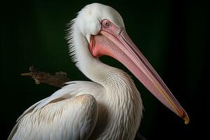 grazioso bianca pellicano pelecanus onocrotale. generativo di ai foto