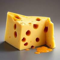 un accattivante fetta di formaggio su un' piatto foto