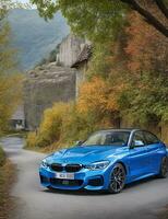 un' bellissimo BMW auto nel un' bellissimo ambientazione foto