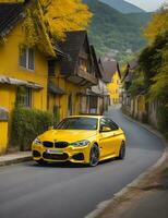 un' bellissimo BMW auto nel un' bellissimo ambientazione foto