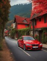 un' bellissimo BMW auto nel un' bellissimo ambientazione foto