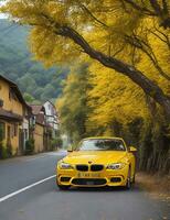 un' bellissimo BMW auto nel un' bellissimo ambientazione foto