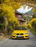 un' bellissimo BMW auto nel un' bellissimo ambientazione foto