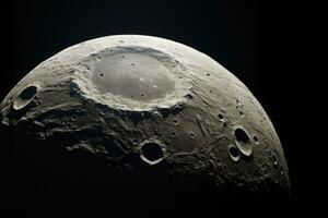 Luna superficie. crateri e solchi su il superficie di il della terra satellitare. generativo ai foto