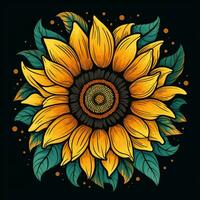 girasole serenata infinito eleganza nel senza soluzione di continuità disegni. ai generativo foto