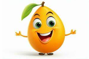 3d reso illustrazione di papaia cartone animato personaggio con pollici su posa. ai generato professionista foto