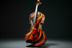 3d rendere di classico violino su buio sfondo. 3d illustrazione. ai generato professionista foto