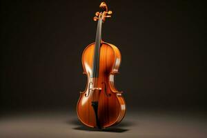 3d rendere di classico violino su buio sfondo. 3d illustrazione. ai generato professionista foto