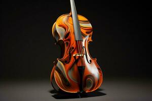 3d rendere di classico violino su buio sfondo. 3d illustrazione. ai generato professionista foto