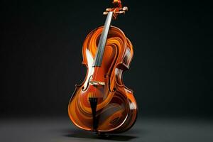 3d rendere di classico violino su buio sfondo. 3d illustrazione. ai generato professionista foto