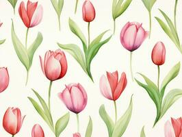 tulipani fiore sfondo design. acquerello illustrazione. ai generato foto