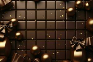 cioccolato bar con arco e coriandoli. 3d resa. ai generato gratuito foto