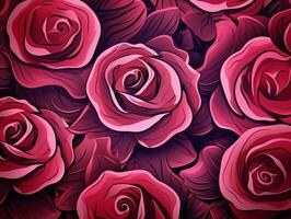 rosa fiore sfondo disegno, rosso Rose su nero sfondo. ai generato gratuito foto