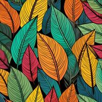 colorato tropicale le foglie sfondo design. ai generato gratuito foto