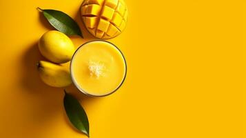 salutare Mango frutta frullati.generativo ai. foto