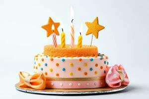 bellissimo compleanno torta con stella background.generative ai. foto