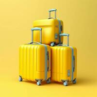 moderno valigie su colore background.generative ai. foto