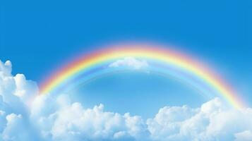 bellissimo arcobaleno con cloud.generative ai. foto